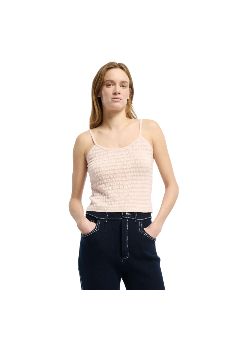 Seersucker cashmere and cotton cardigan
