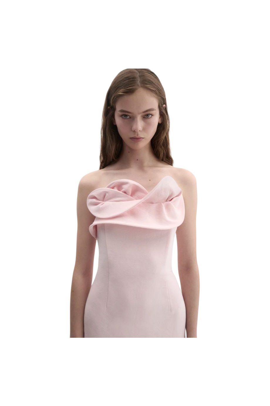 Sculptural silk corset midi dress