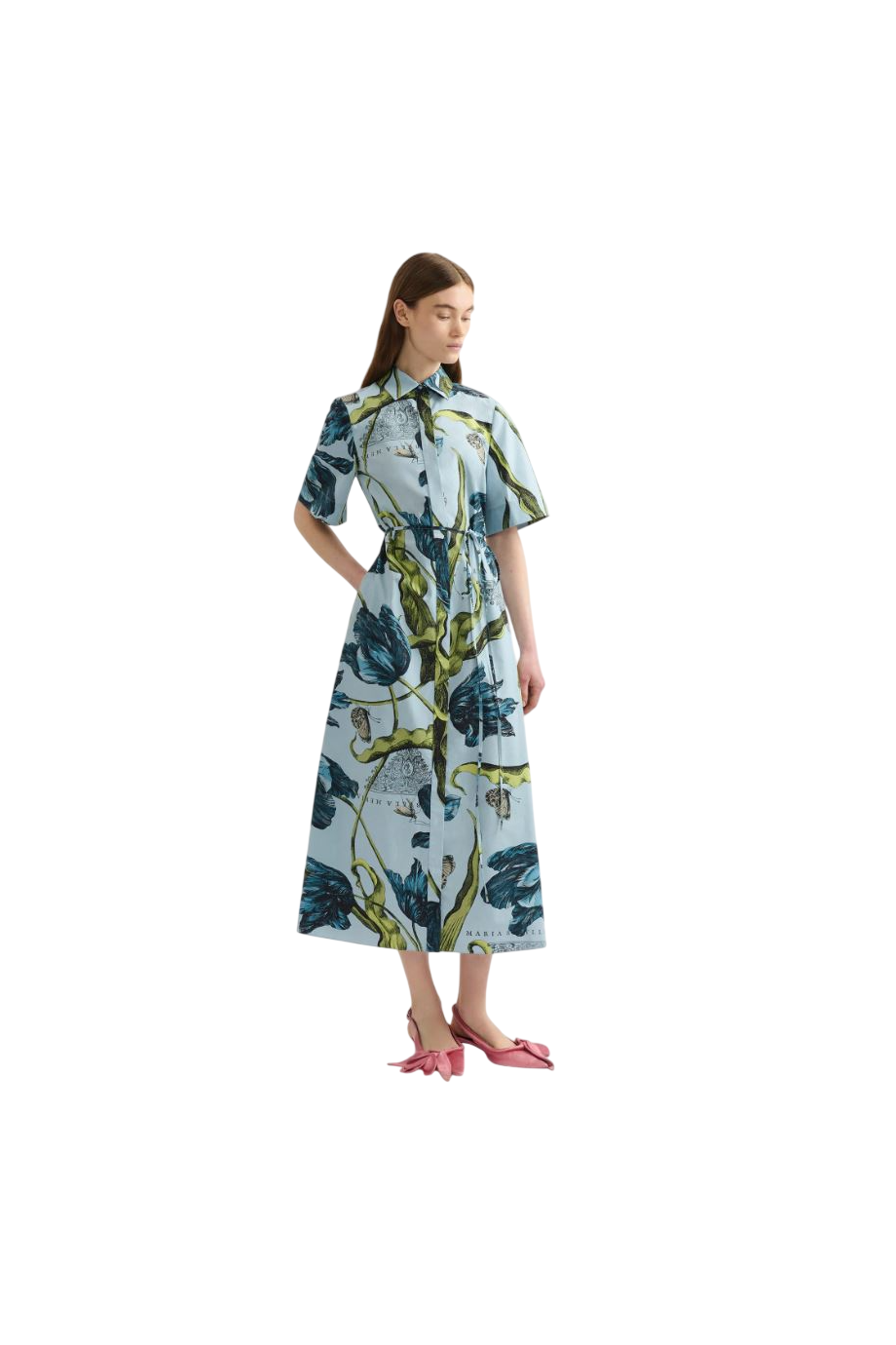 Tulip printed cotton maxi dress