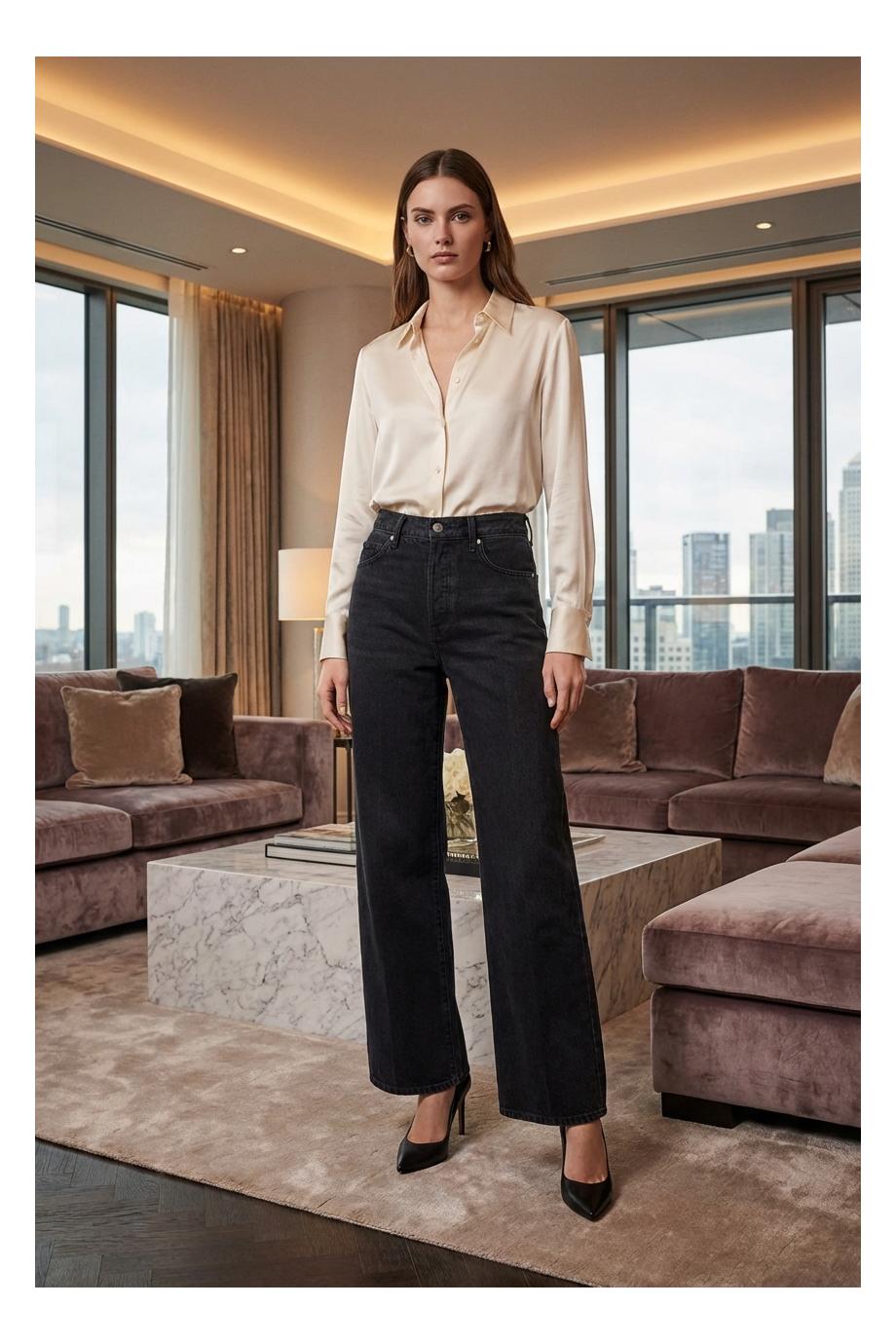 The Collegiate wide-leg jeans