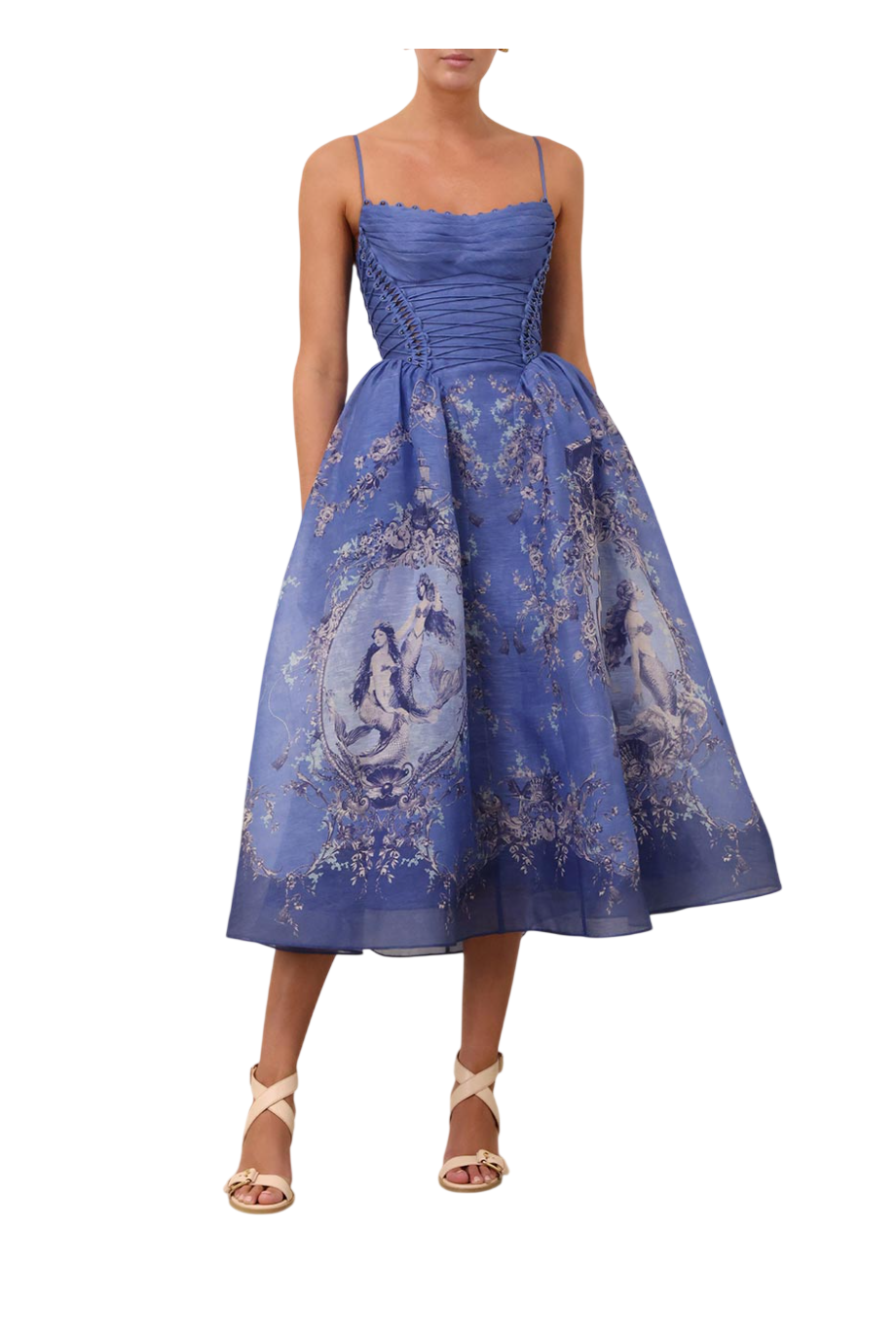 Rebelion beaded linen and silk midi dress