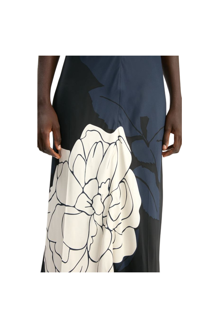Printed satin maxi dress