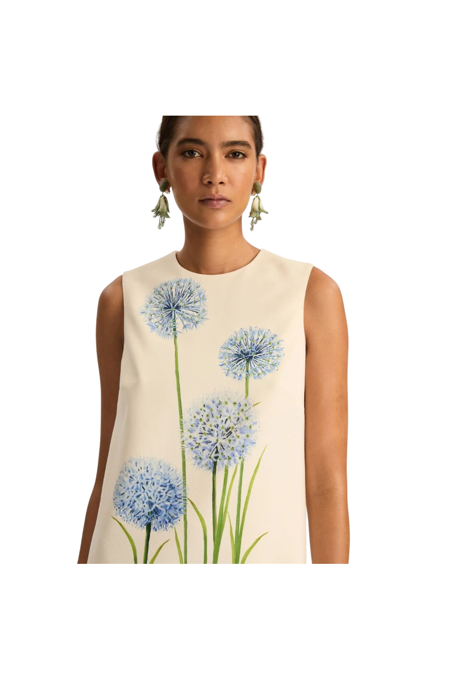 Allium printed wool-blend mini dress