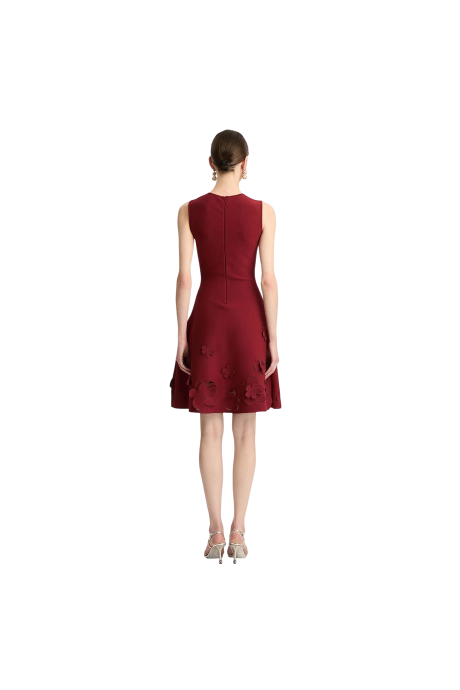 Appliquéd knitted mini dress