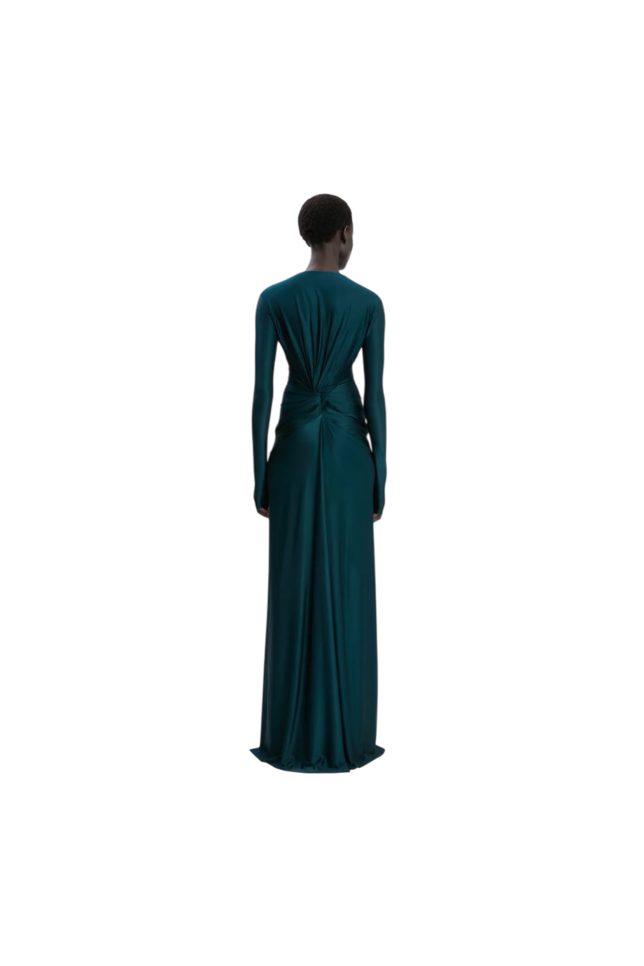 Cut-out satin gown