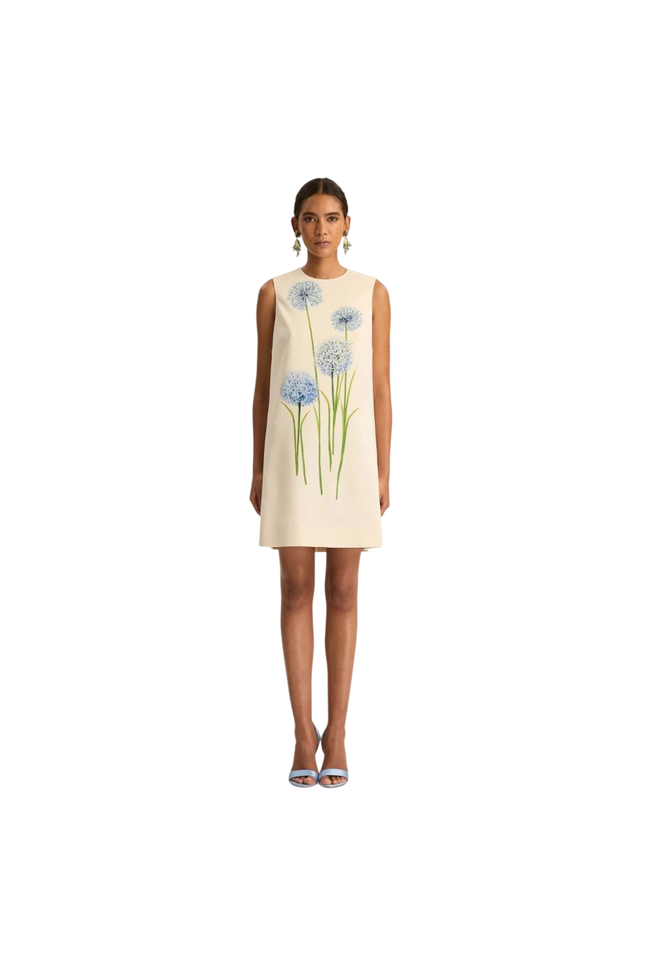 Allium printed wool-blend mini dress