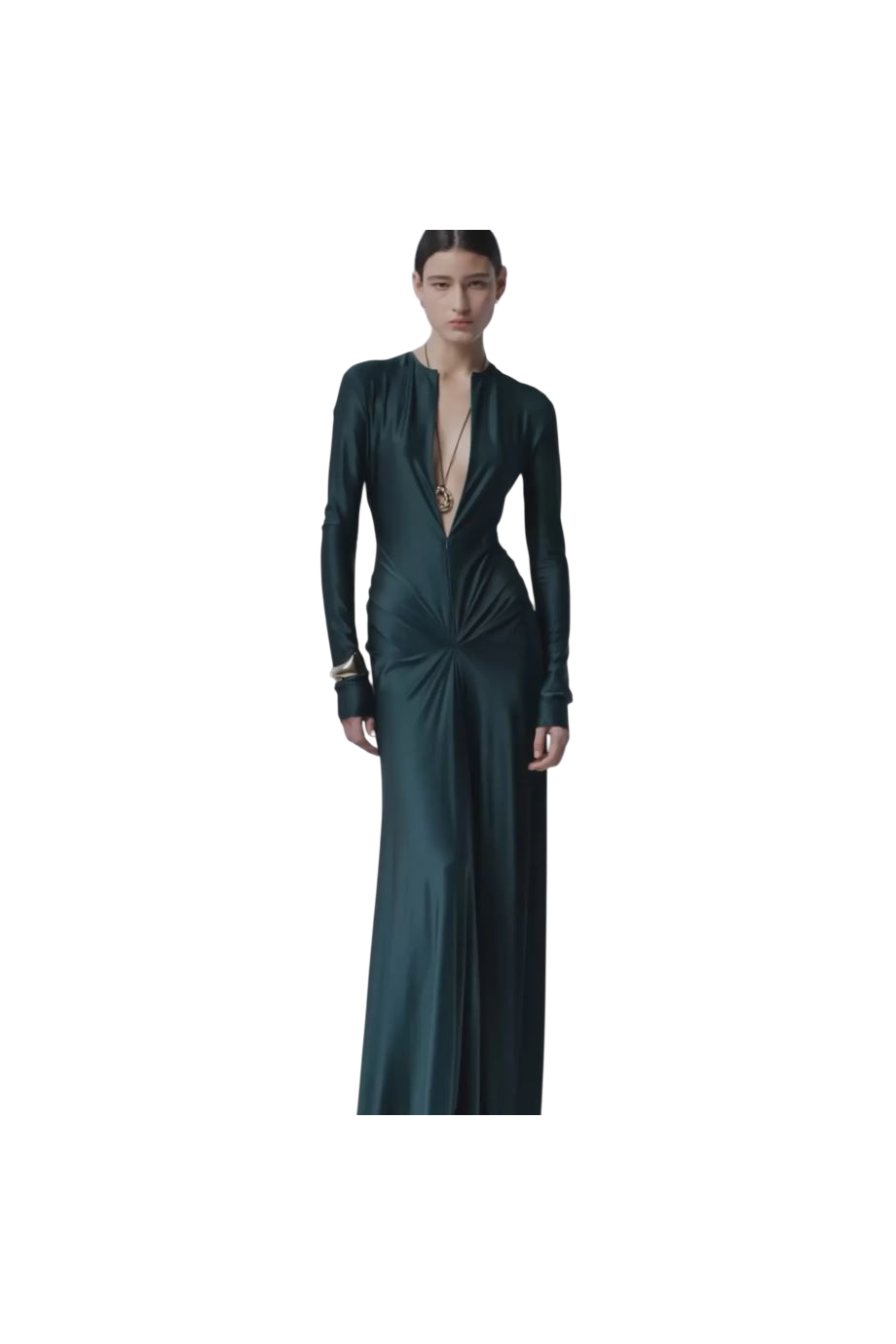 Cut-out satin gown