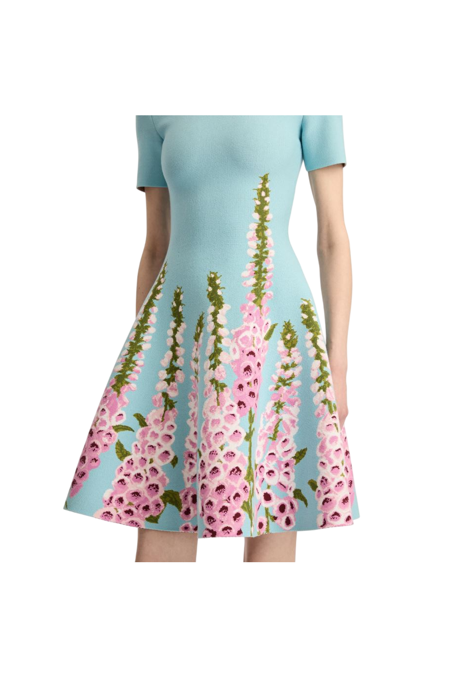 Allium jacquard knitted midi dress