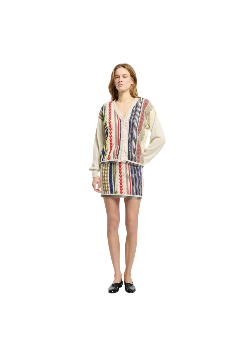 Intarsia cashmere cardigan