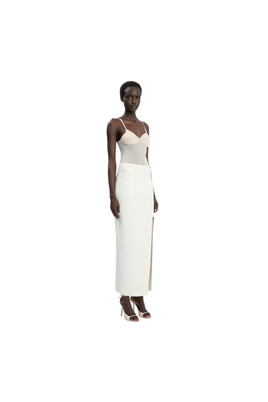 Split midi Skirt In Ivory