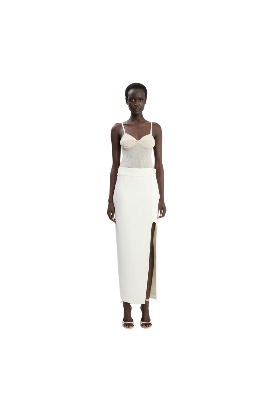 Split midi Skirt In Ivory