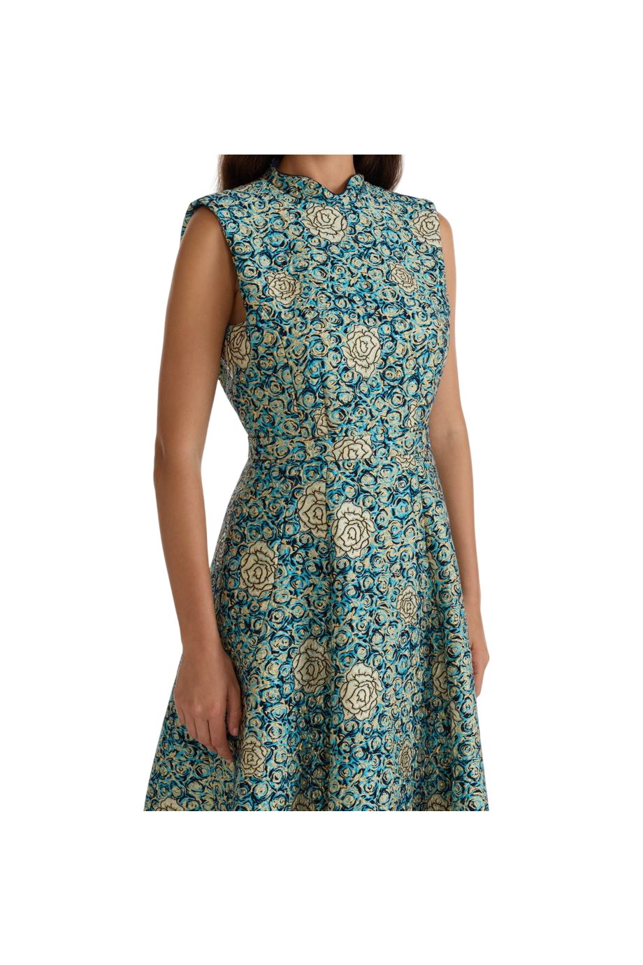 Flora borcade midi dress