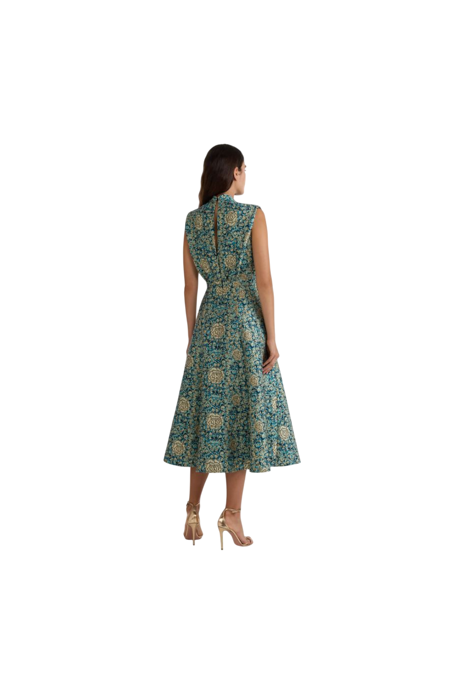 Flora borcade midi dress
