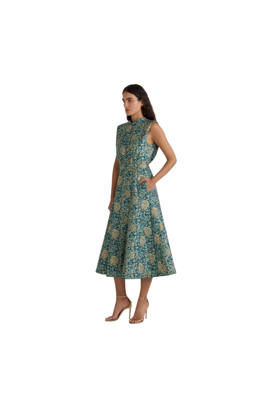 Flora borcade midi dress