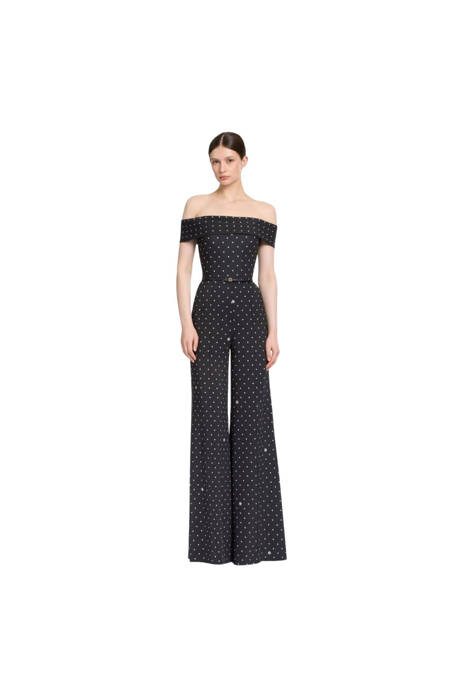 Polka-dot chiffon jumpsuit