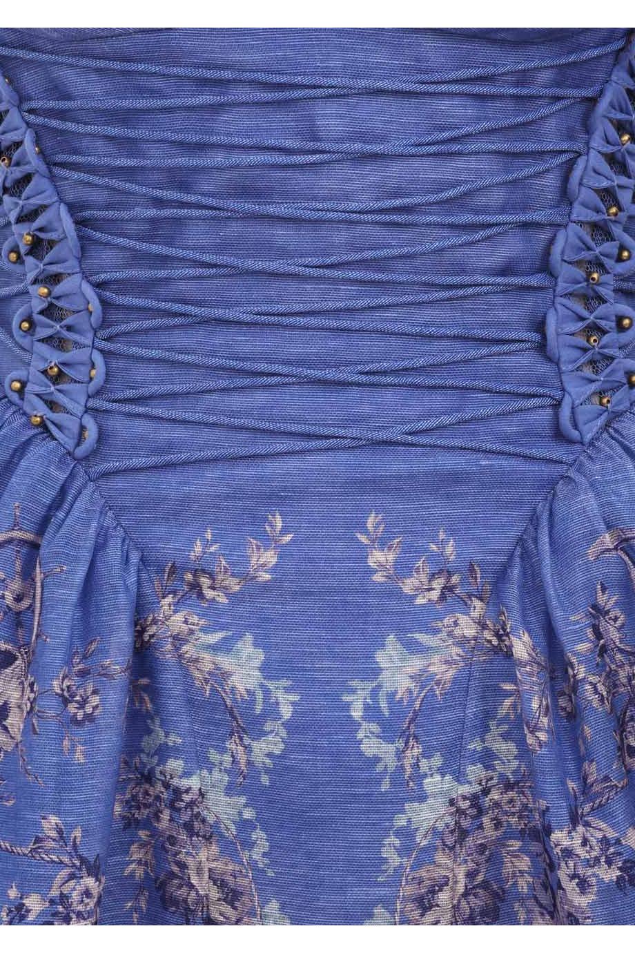 Rebelion beaded linen and silk midi dress