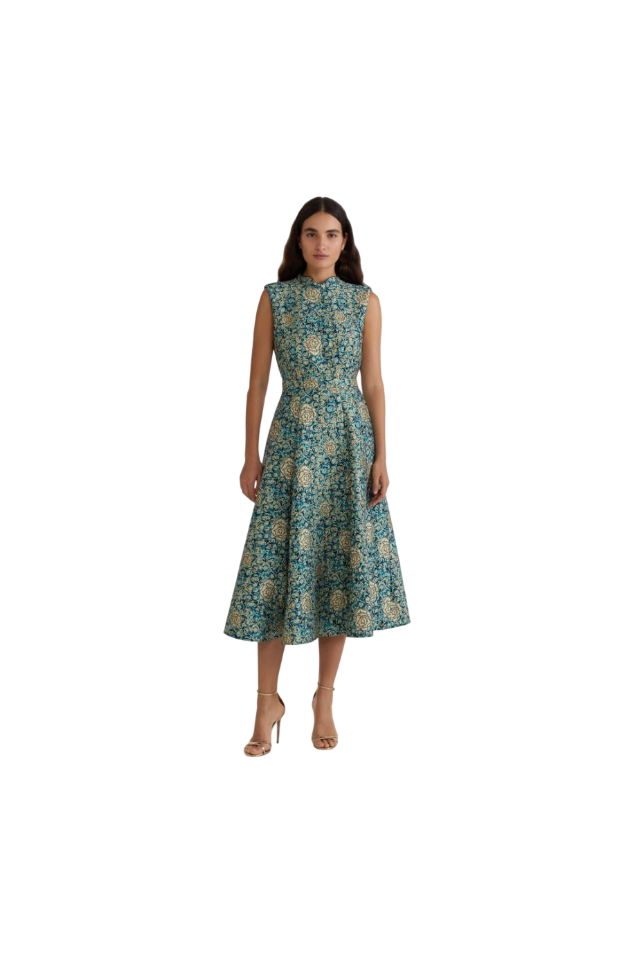 Flora borcade midi dress