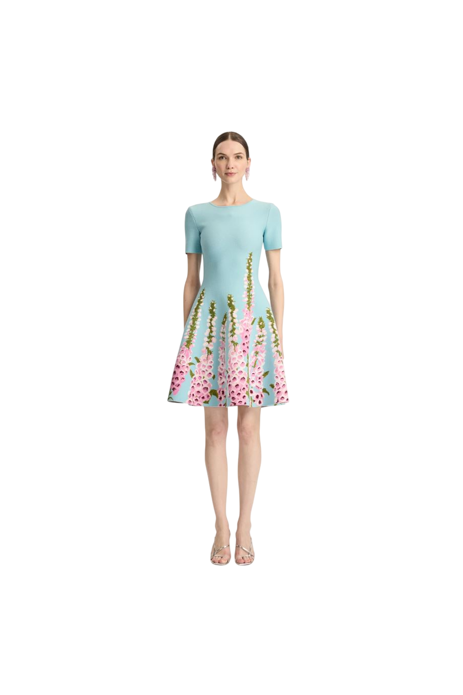 Allium jacquard knitted midi dress