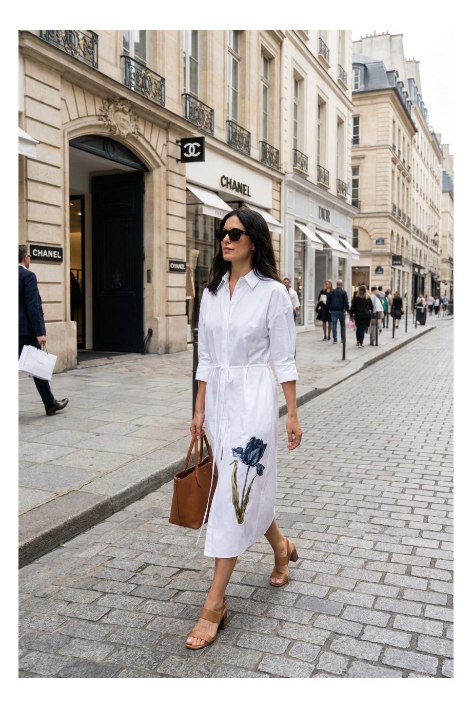 Embroidered cotton maxi dress