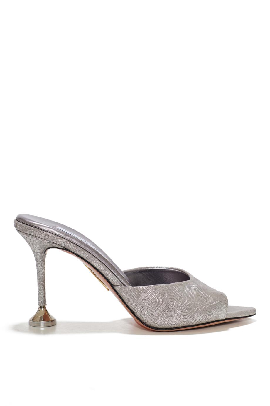 Bisous 85 metallic leather mules