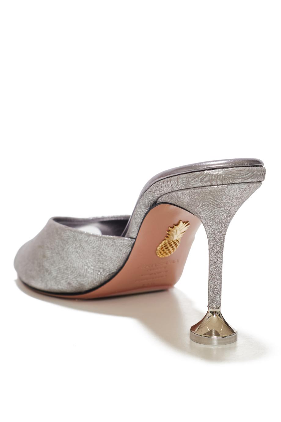 Bisous 85 metallic leather mules