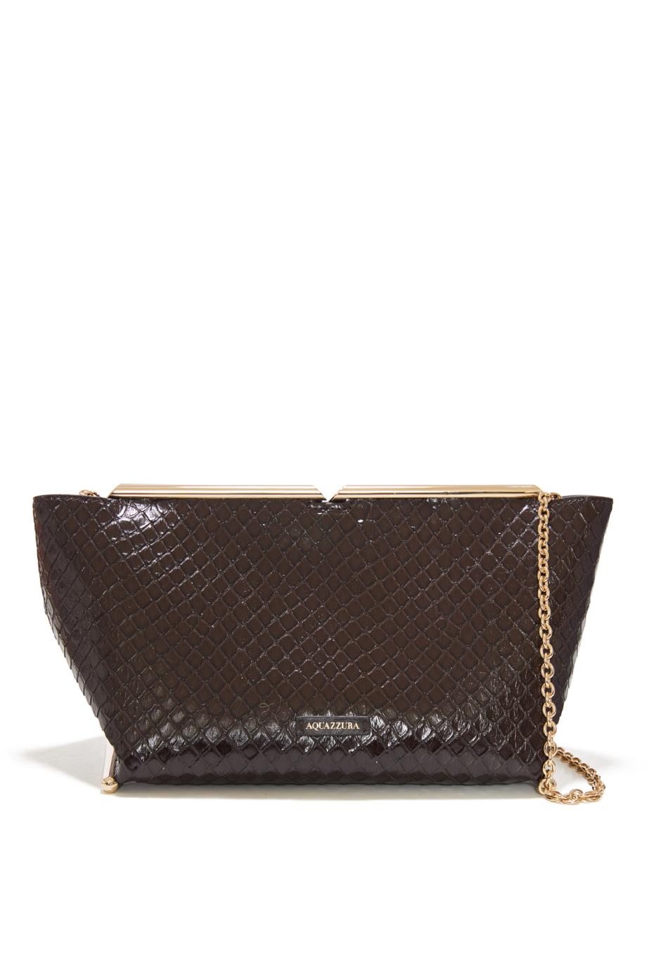 Galerie python-effect leather clutch