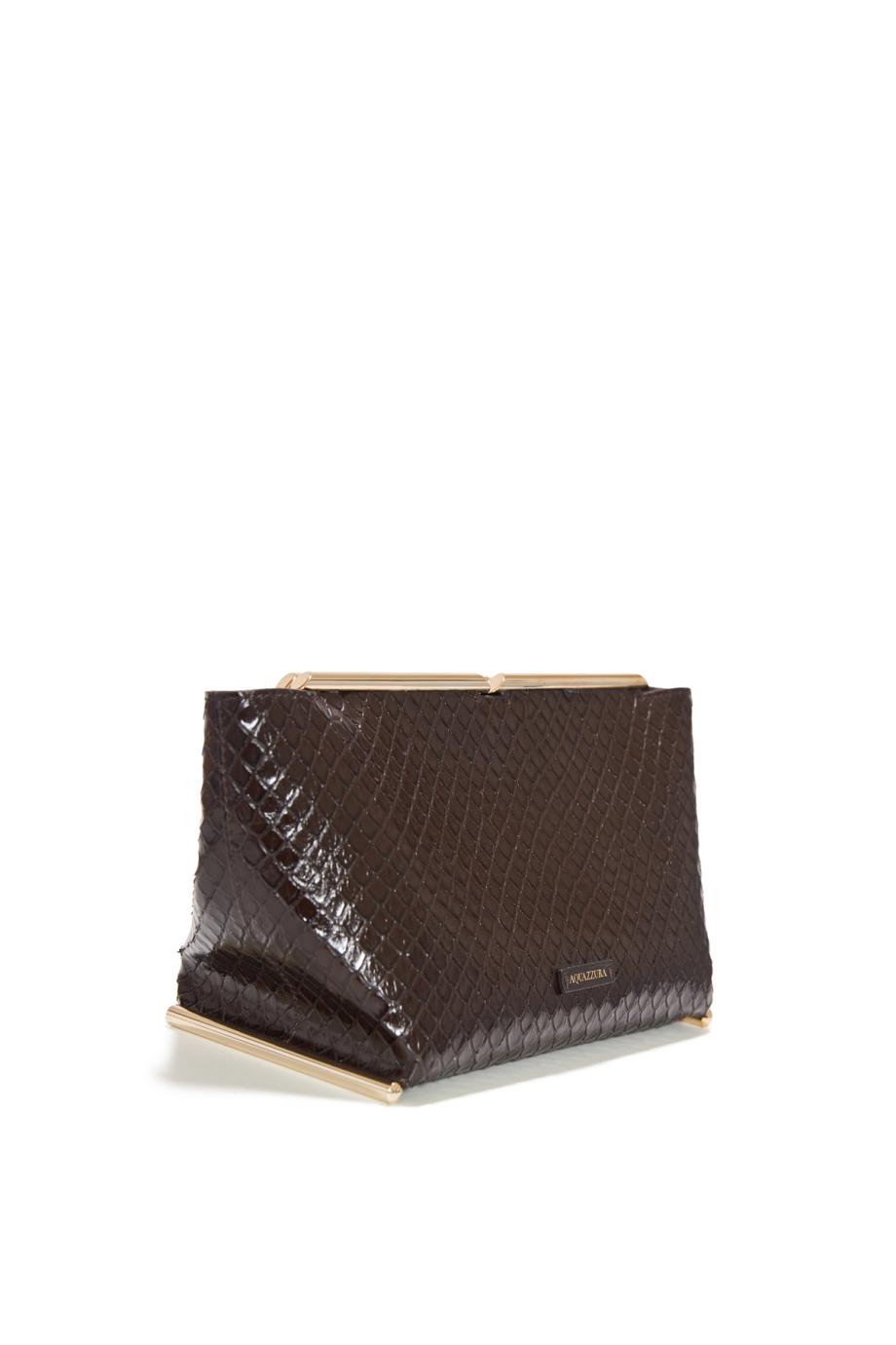 Galerie python-effect leather clutch