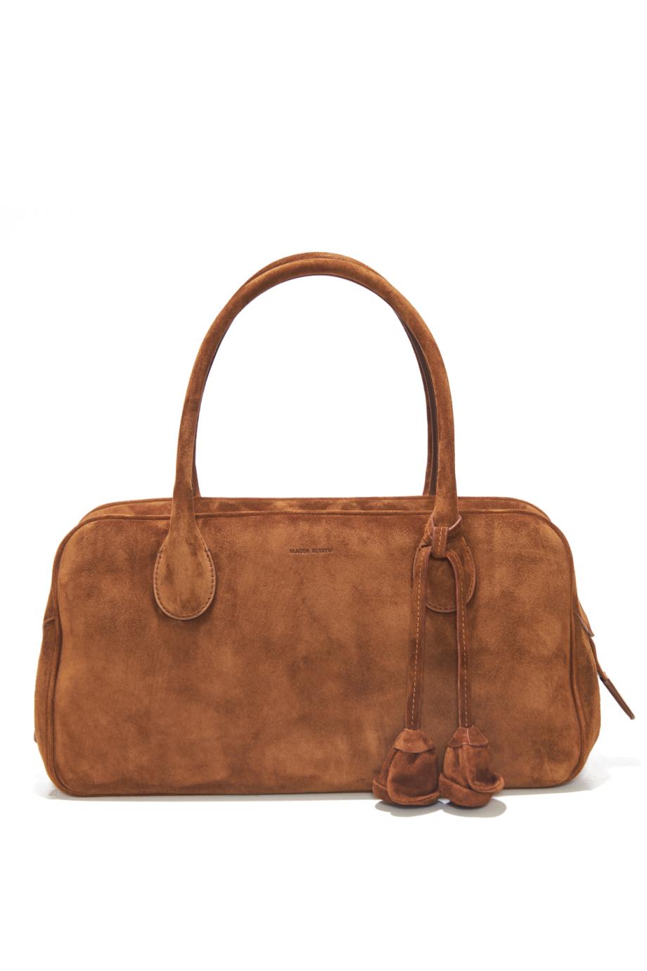 Brigitte suede top handle bag