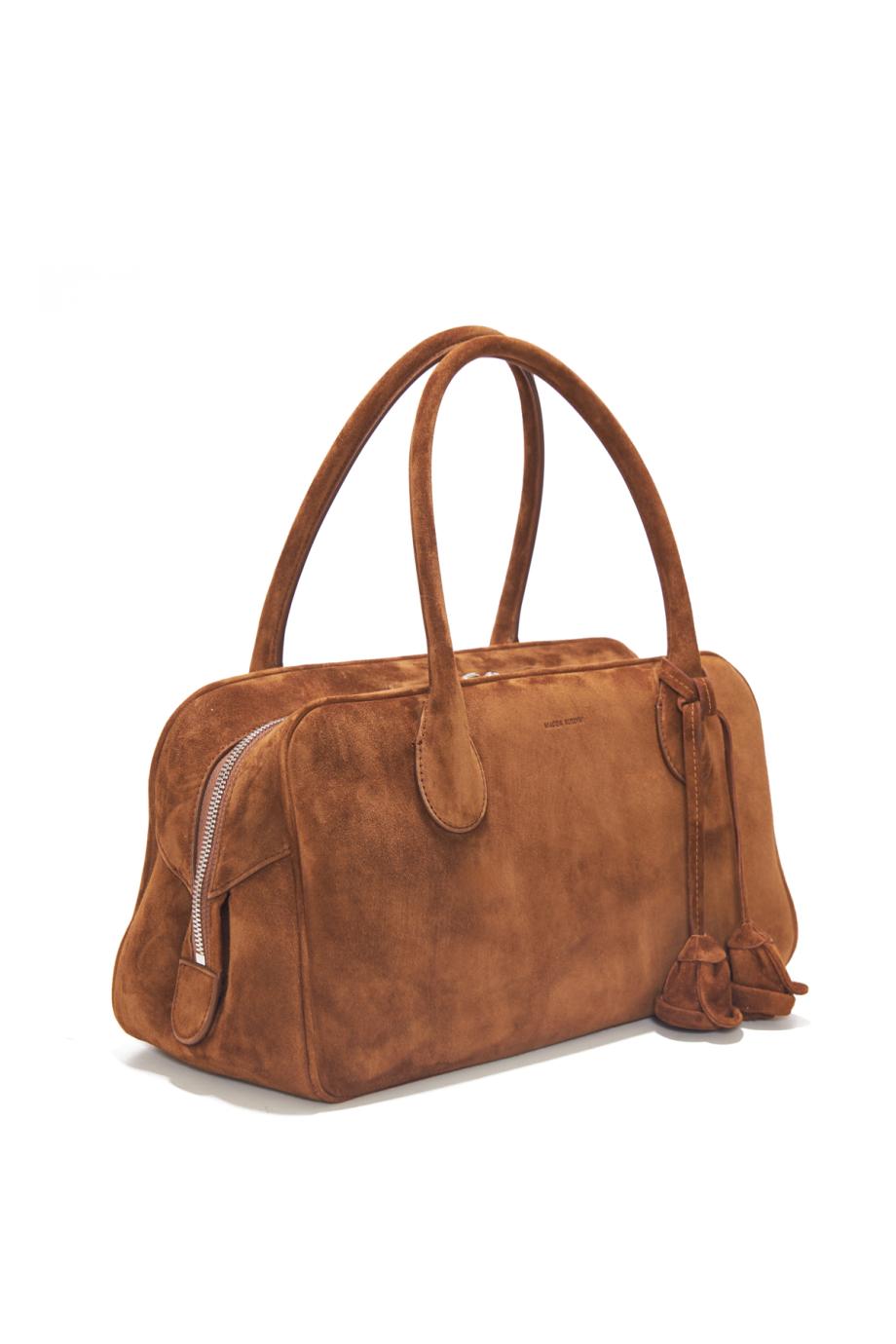 Brigitte suede top handle bag