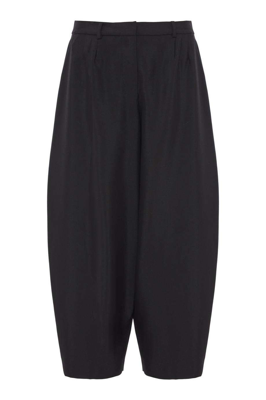 Wool and mohair balloon pants in black