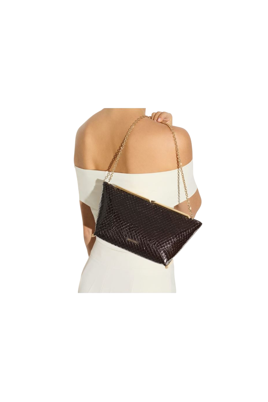 Galerie python-effect leather clutch