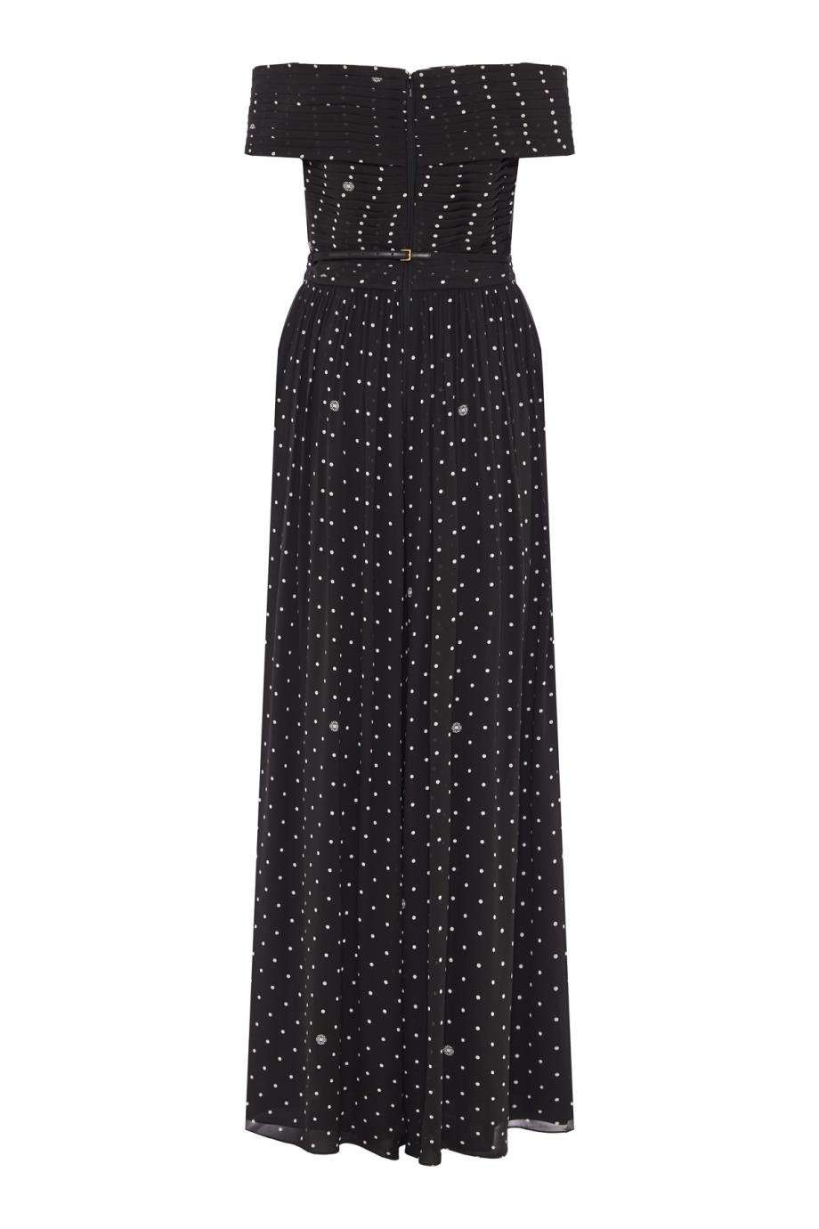 Polka-dot chiffon jumpsuit