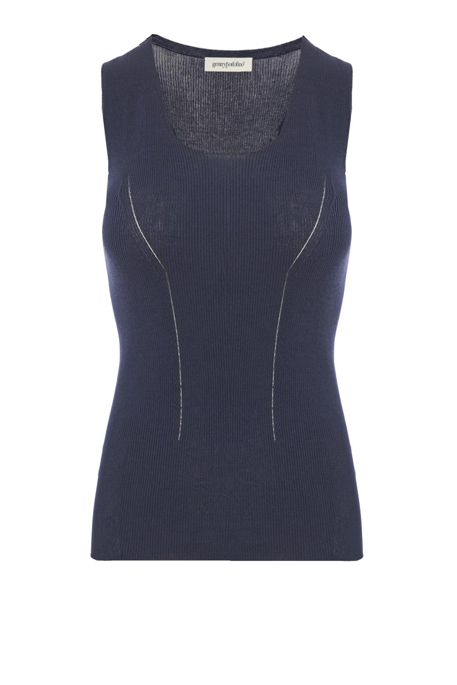 Silk and cotton sleeveless sweater