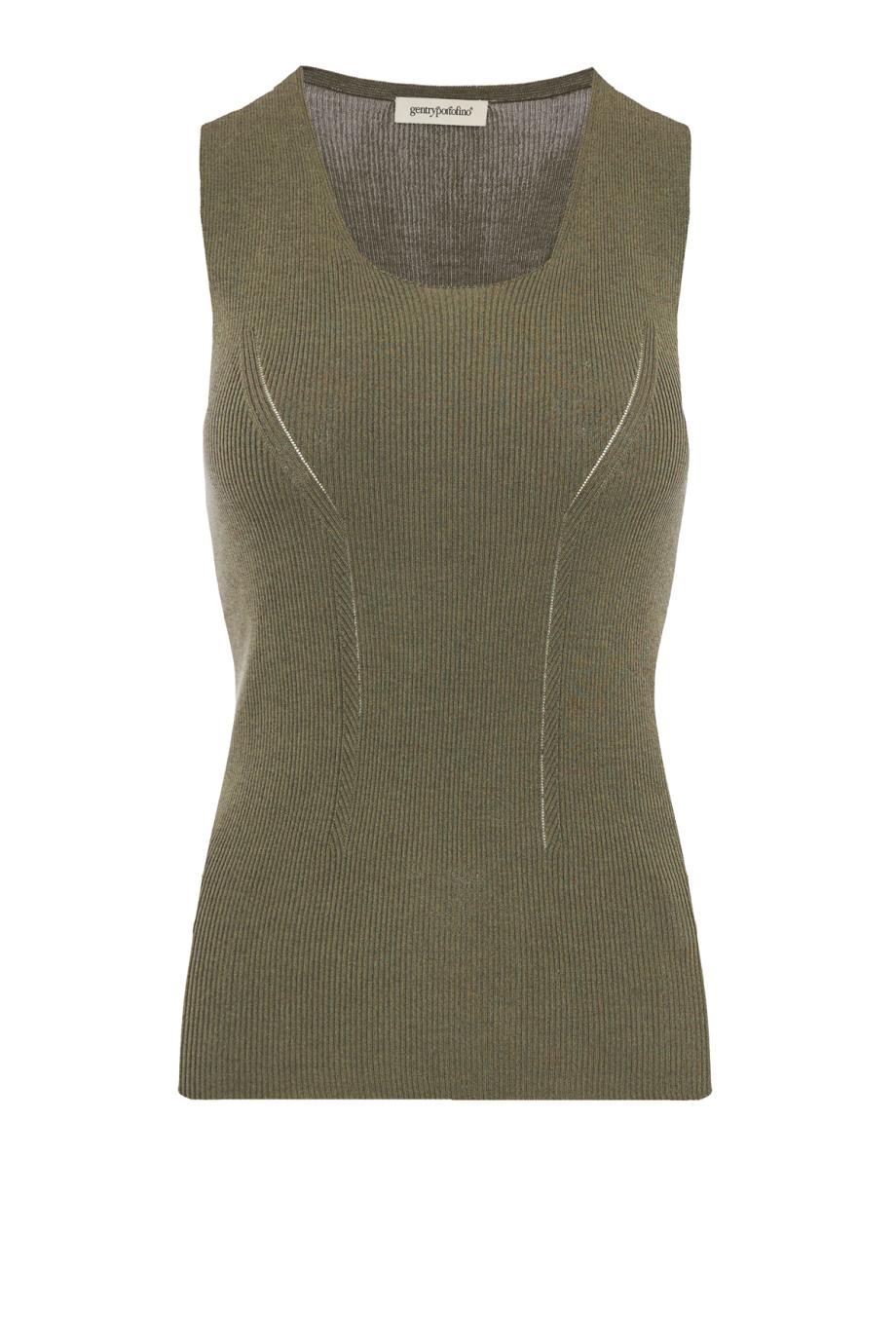 Silk and cotton sleeveless sweater