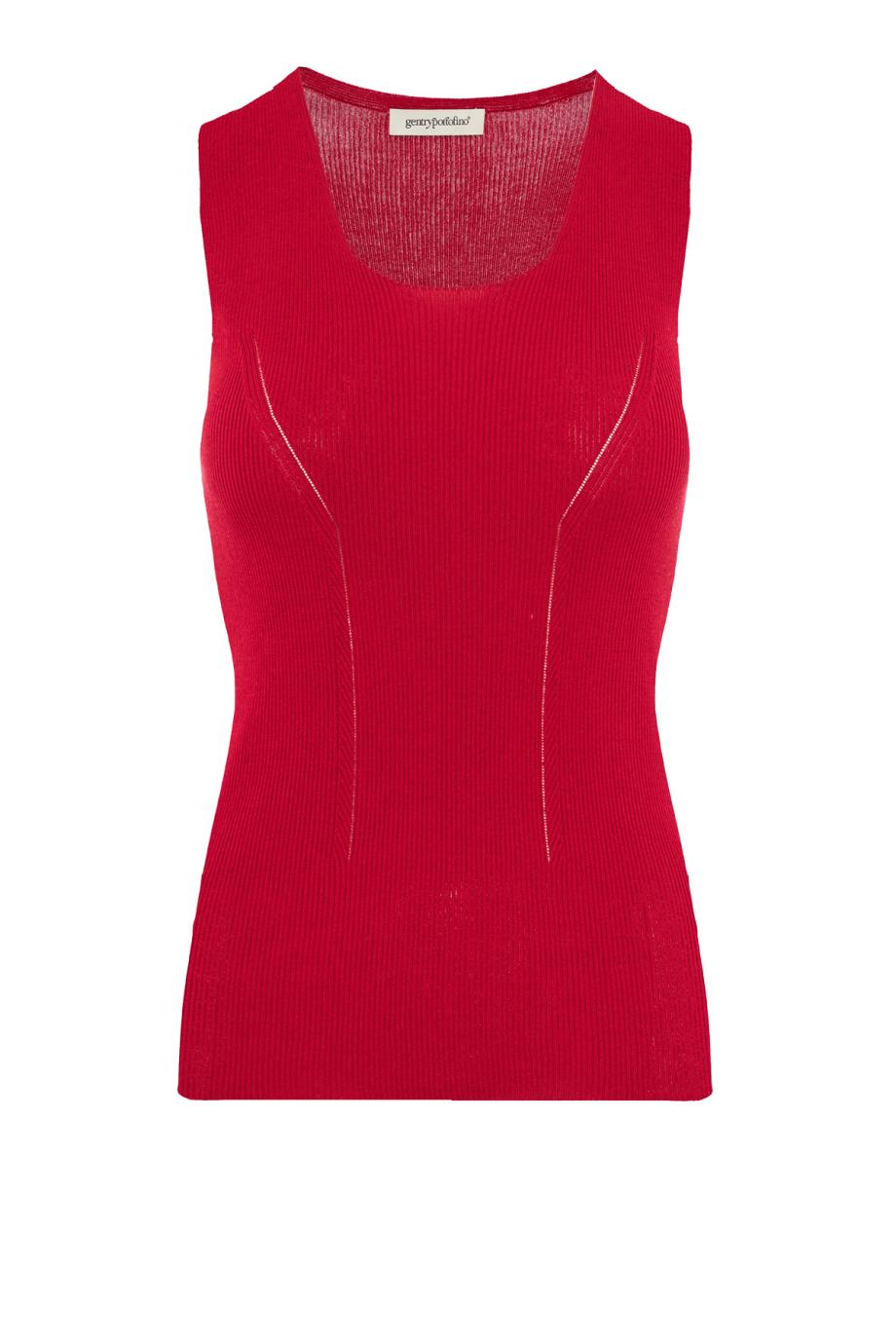 Silk and cotton sleeveless sweater