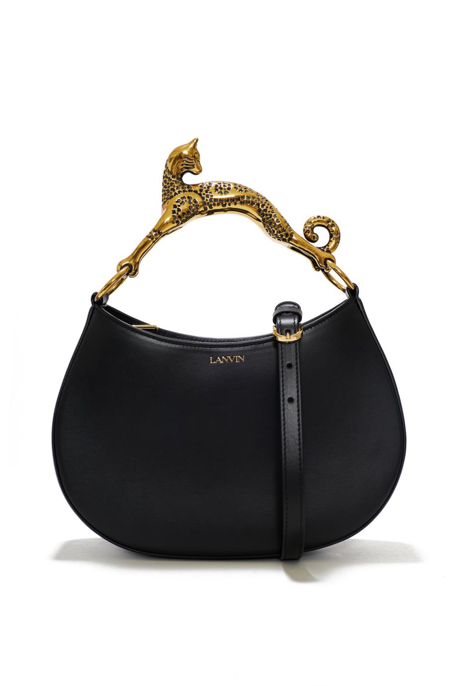 Black Hobo Cat leather top handle bag