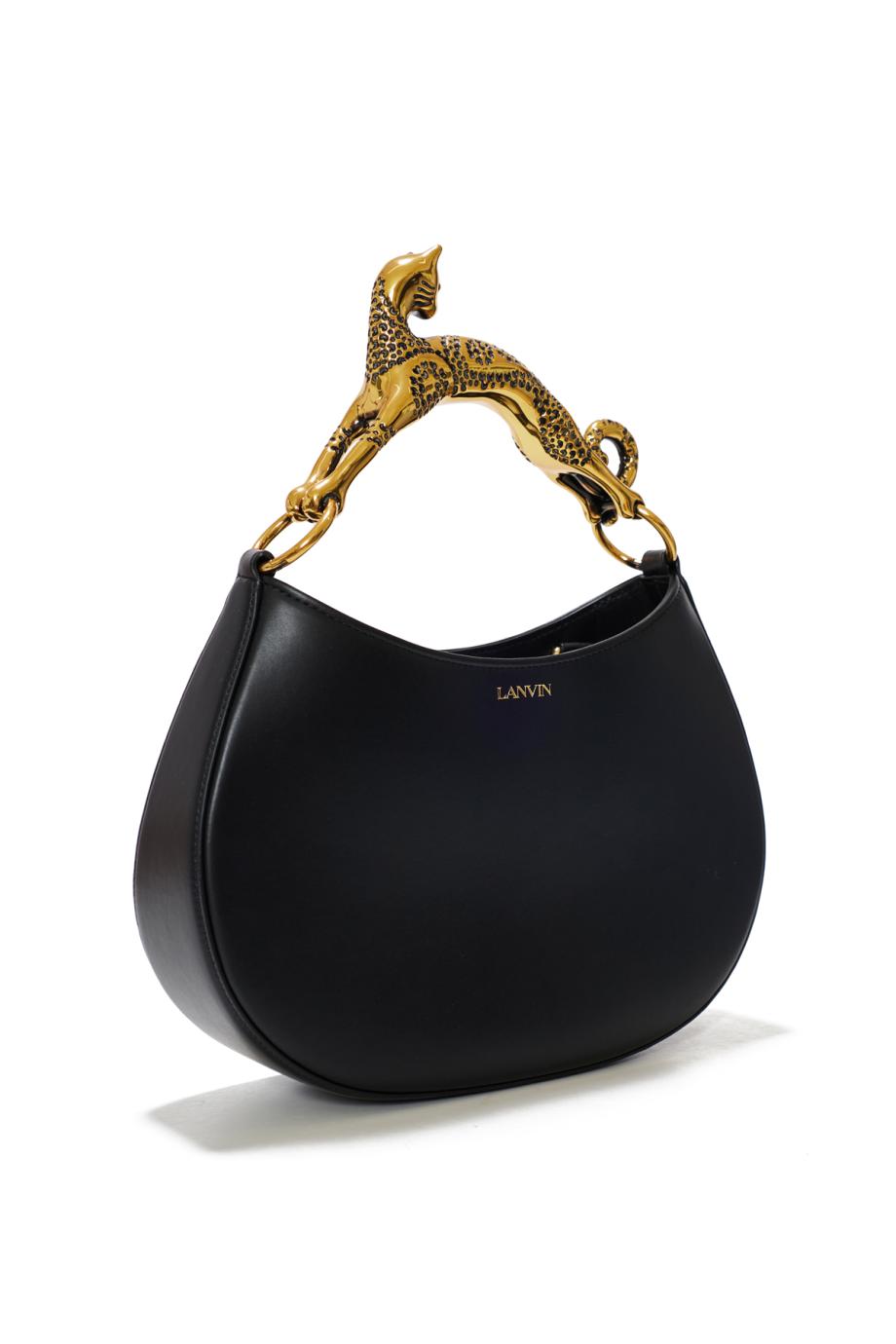 Black Hobo Cat leather top handle bag