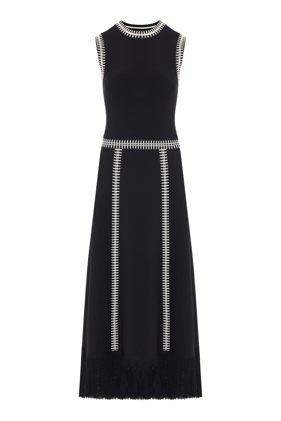 Holiday jacquard-knit midi dress
