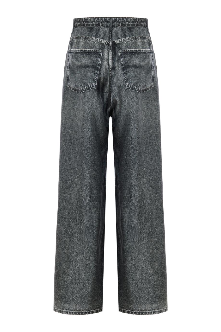 Aloe printed silk denim pants