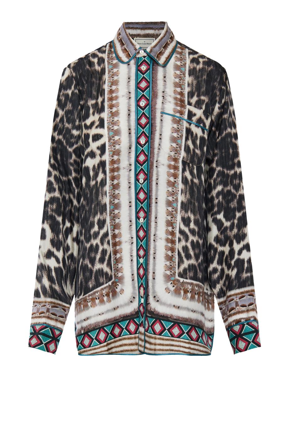 Aloe printed silk shirt