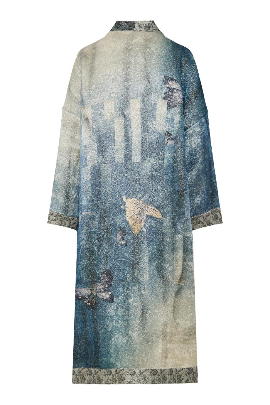 Pax printed wool and silk kimono 