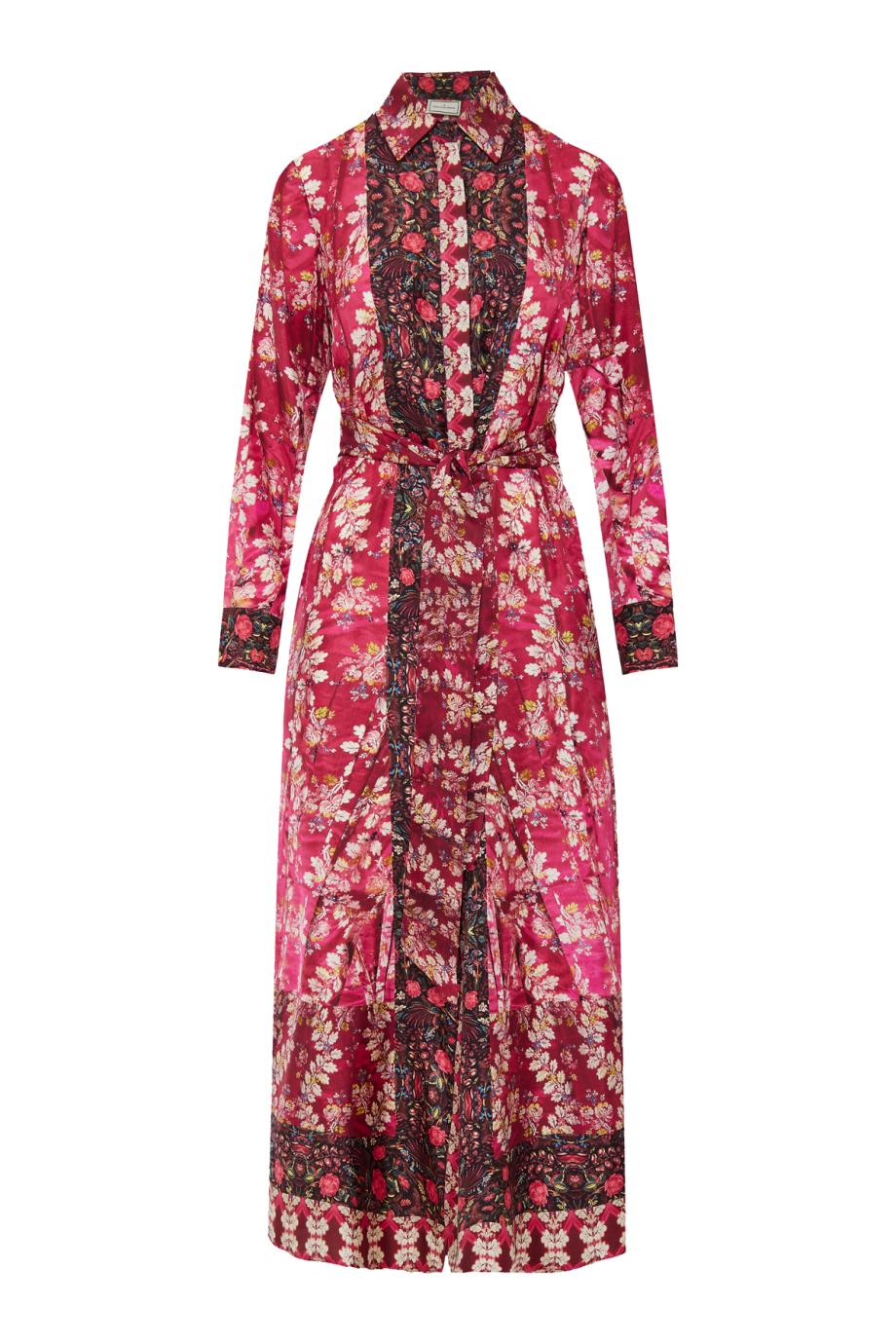 Aloe printed silk maxi dress