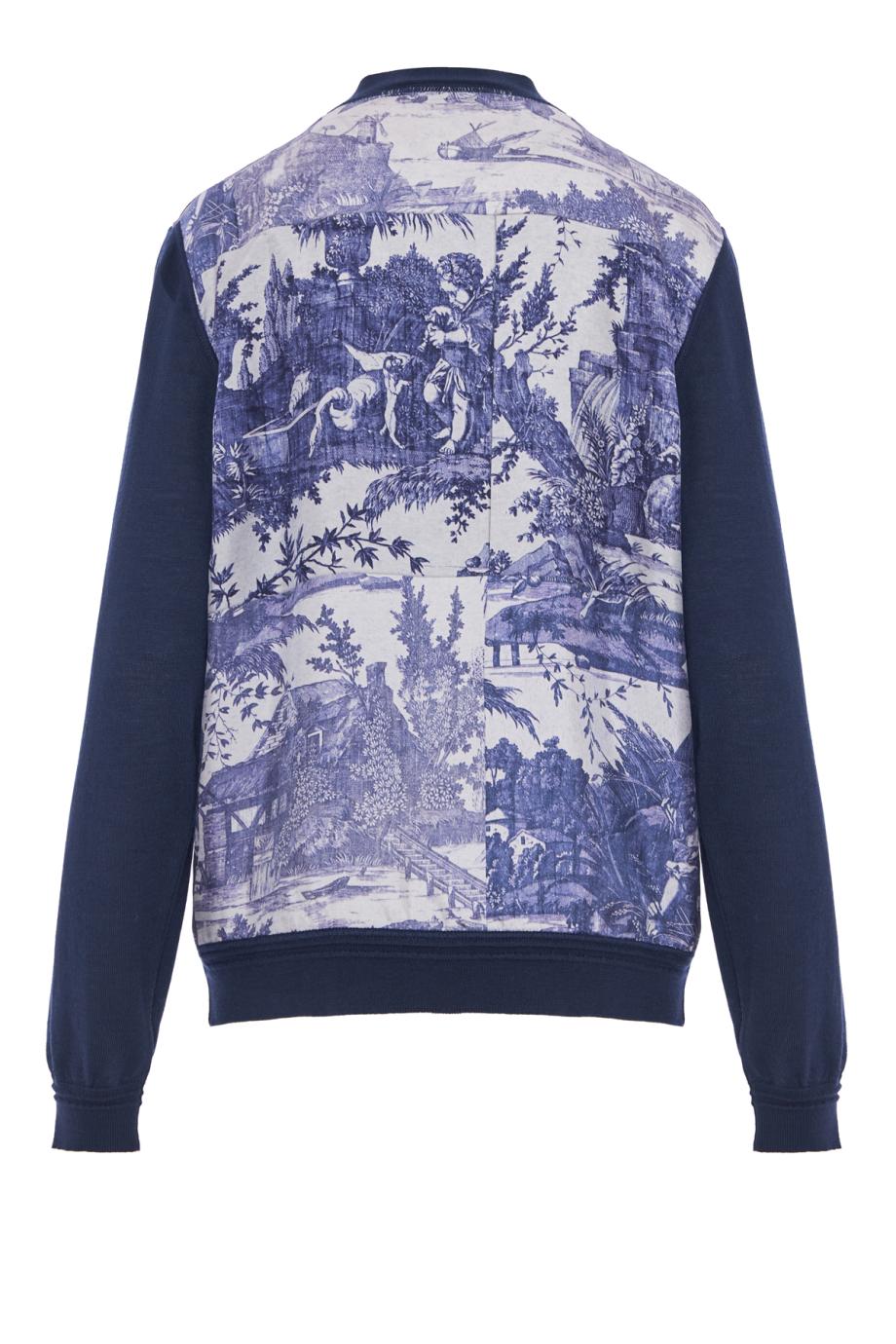Printed silk and wool cardigan
