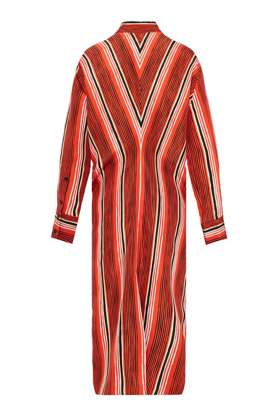 Amira printed silk-habotai maxi dress