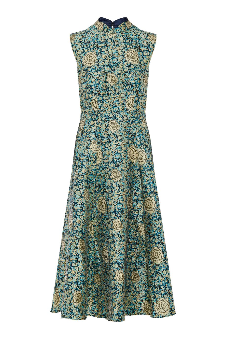 Flora borcade midi dress