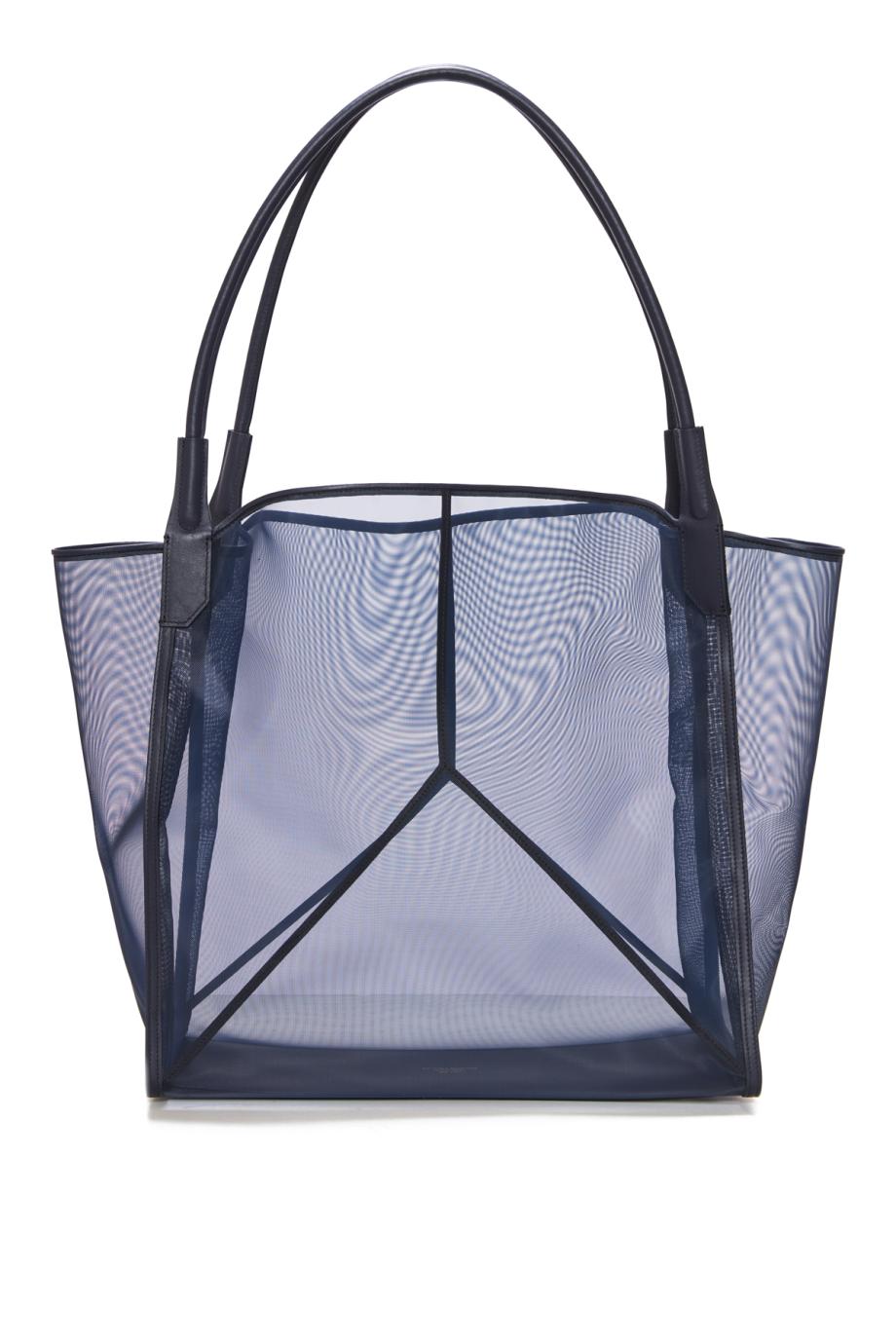 Victoria Tote Bag Large In Navy Mesh