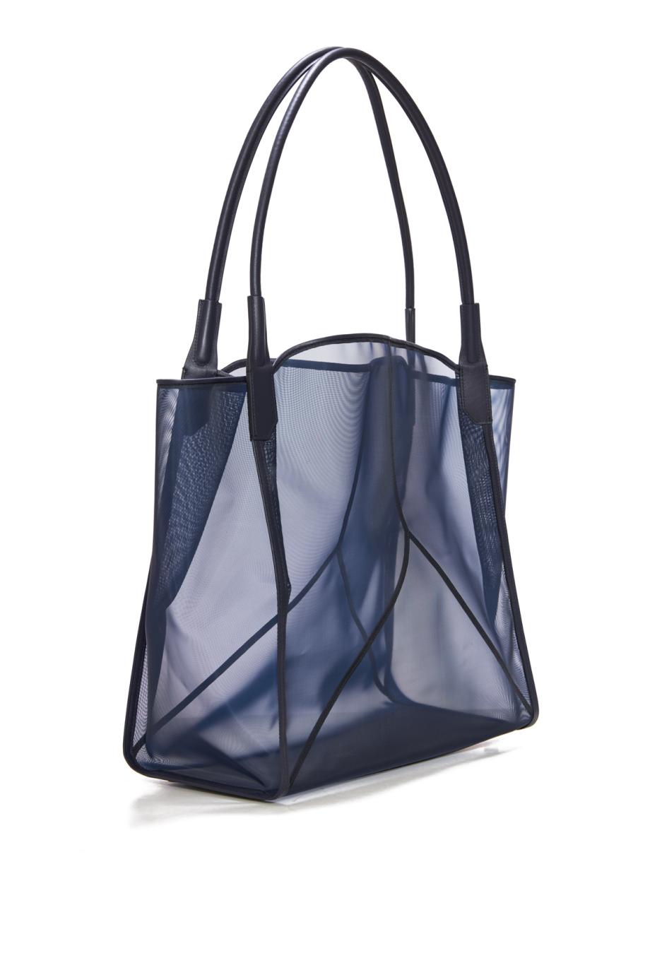 Victoria Tote Bag Large In Navy Mesh