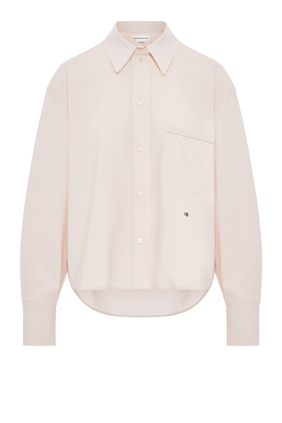 Cropped wool-blend shirt