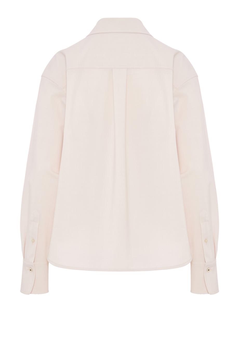 Cropped wool-blend shirt