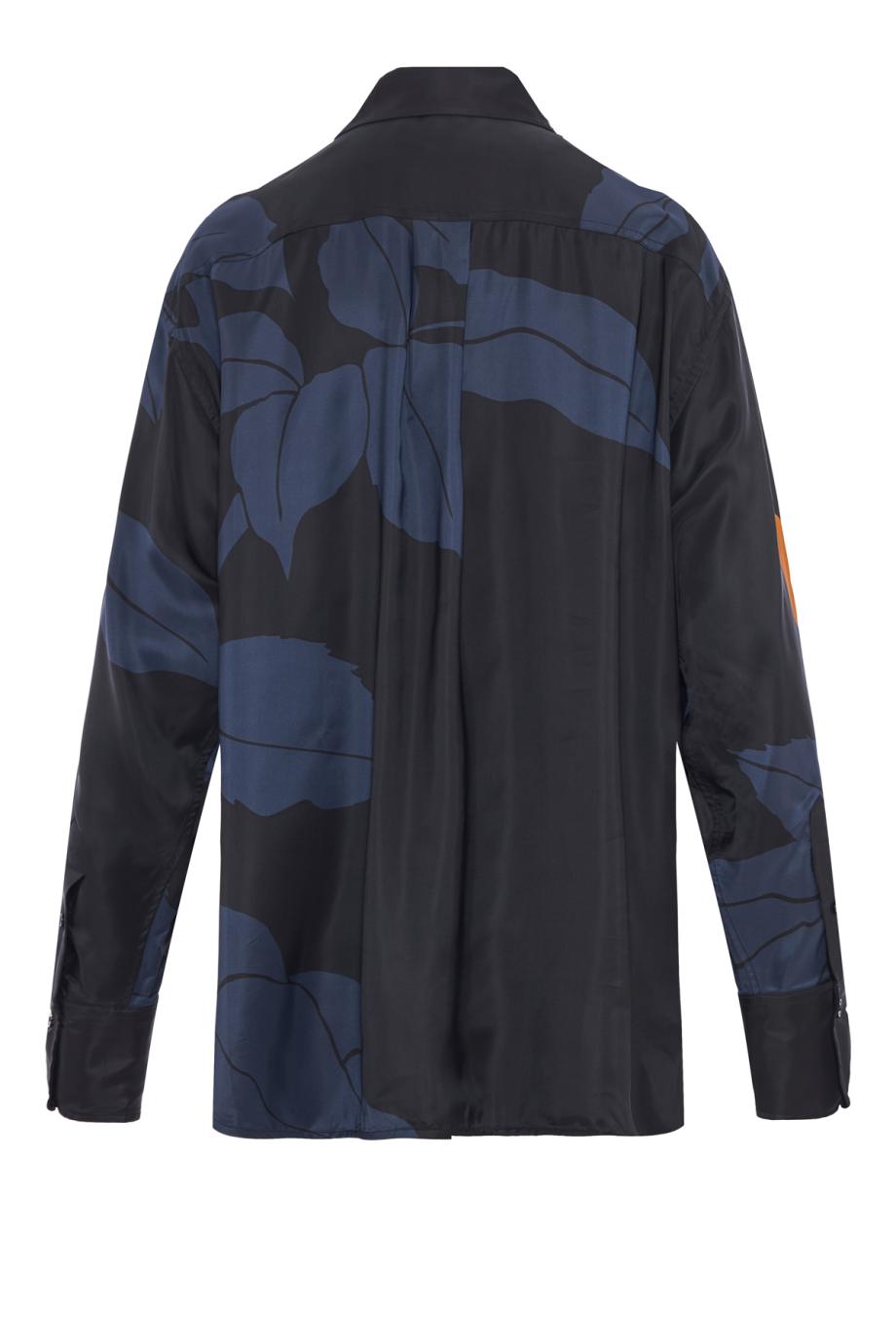 Pyjama satin Shirt In Navy Floral